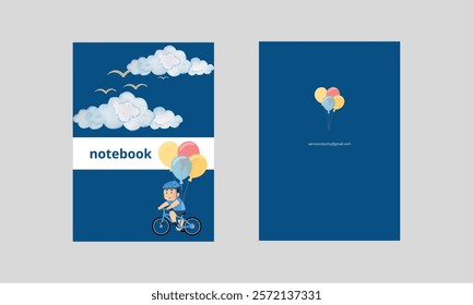 Minimalistic designs for notebooks, brochures, gliders and books