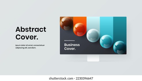 Minimalistic desktop mockup web banner layout. Unique site design vector template.