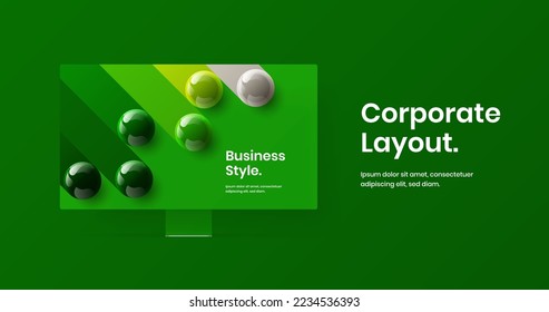 Minimalistic desktop mockup web banner concept. Amazing site vector design template.
