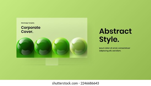 Minimalistic display mockup site screen concept. Premium web banner vector design layout.