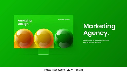 Minimalistic display mockup web project template. Simple website screen design vector layout.