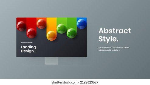 Minimalistic display mockup website illustration. Abstract banner design vector concept.