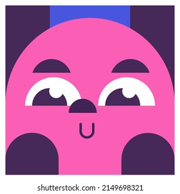 Perro minimalista con cara linda, personaje de dibujos animados de animales planos vectores, cachorro.
