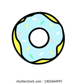 Minimalistic donut icon line art style for cafeteria, restaurant banner, poster, web, flyer design  
