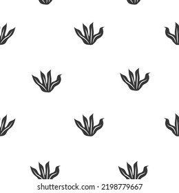 Minimalistic Doodle Grass Vector Seamless Pattern In Black And White Colors. Design For Textile Print, Cards, Paper Goods, Background, Wallpaper, Fabric And All Your Creative Projects.