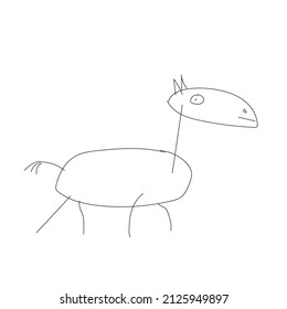 minimalistic drawn horse like children drawing