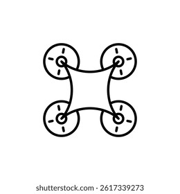 Minimalistic Drone Icon: Modern Remote Controlled Aerial Vehicle Symbol
