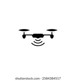 Minimalistic drone with sensors icon vector