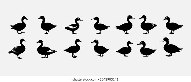 Minimalistic Duck Silhouette for Nature and Wildlife Themes