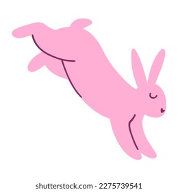 Minimalistic easter bunny. Vector illustration of rabbit silhouette, farm animal for card, print, poster, web design.