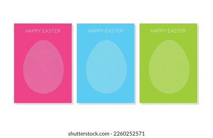 Tarjeta minimalista de Pascua. Tarjeta geométrica para las vacaciones de Pascua. Ilustración vectorial.