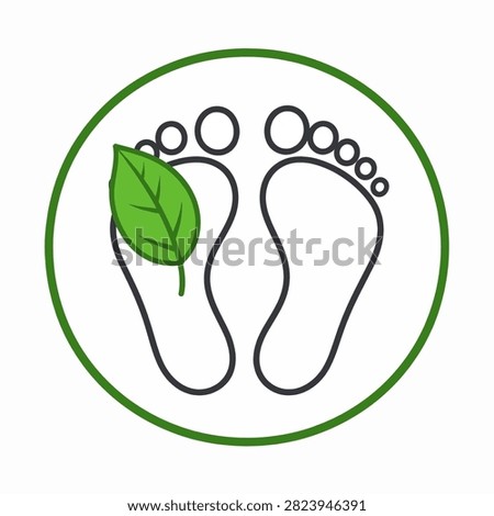 A minimalistic eco footprint icon featuring a leaf, symbolizing environmental consciousness and sustainable living practices.