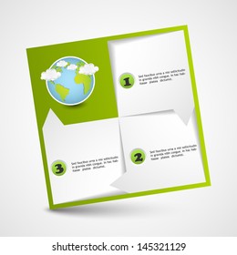minimalistic eco infographics cube, vector 