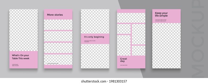 Minimalistic Editable Stories template. Design for social media.