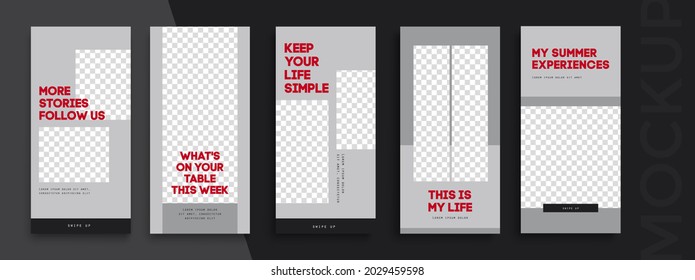 Minimalistic Editable Stories template. Design for social media.