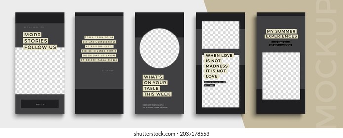 Minimalistic Editable Stories template. Design for social media.