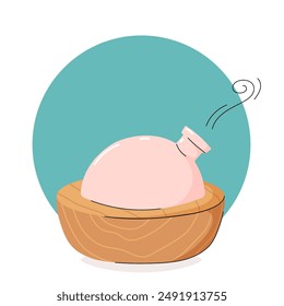 Minimalistic electric aroma diffuser. Healthy lifestyle, selfcare, aromatherapy. Modern aesthetic. Hand drawn style. Perfect for promoting wellness, beauty industry, relaxation, spa-themed project.