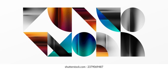Minimalistic elegance shines through in this metallic background, showcasing composition of circles and triangles, creating geometric masterpiece
