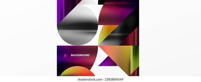 Minimalistic elegance shines through in this metallic background, showcasing composition of circles and triangles, creating geometric masterpiece