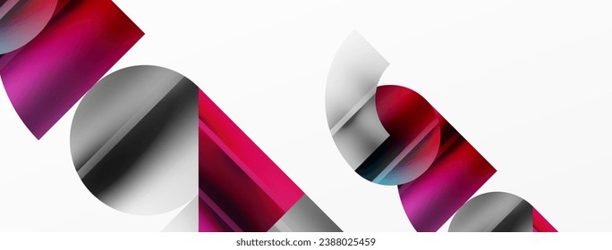 Minimalistic elegance shines through in this metallic background, showcasing composition of circles and triangles, creating geometric masterpiece