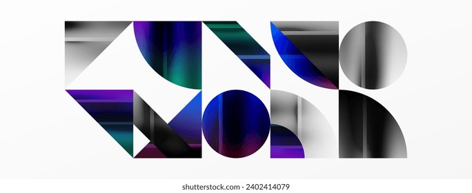 Minimalistic elegance shines through in this metallic background, showcasing composition of circles and triangles, creating geometric masterpiece