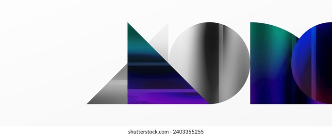 Minimalistic elegance shines through in this metallic background, showcasing composition of circles and triangles, creating geometric masterpiece