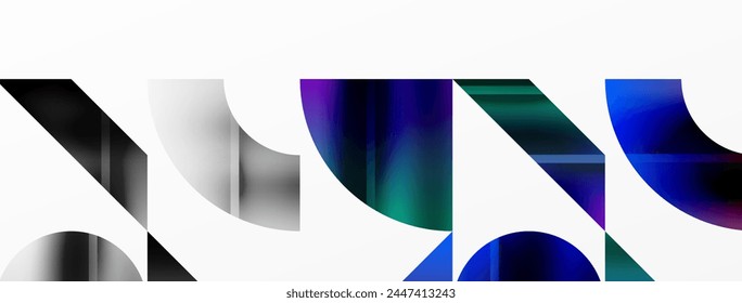Minimalistic elegance shines through in this metallic background, showcasing composition of circles and triangles, creating geometric masterpiece