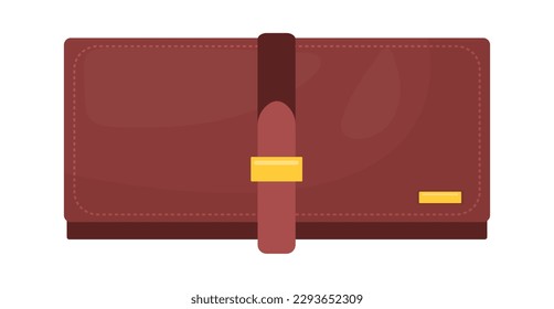 Minimalistic and elegant leather wallet. Vector illustration