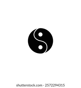 A minimalistic and elegant yin yang icon, symbolizing harmony and balance, perfect for spiritual projects, wellness branding, and cultural designs.