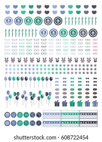 Minimalistic elements, Set of decorative elements for planners, agendas, stationery and more.Crafting supplies.Printable planner stickers.Graphics design elements.With the twelve signs of the zodiac.