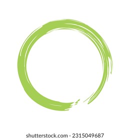 Imagen vectorial de círculo zen de enso minimalista. Forma de círculo dibujado a mano. Etiqueta, elemento de diseño de logotipo. Cepillado onda abstracta. Símbolo negro enso zen. Ilustración vectorial.