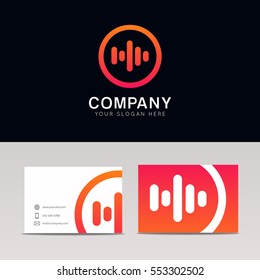 Minimalistic Equalizer Volume Sign Music Icon Company Logo Vector Design