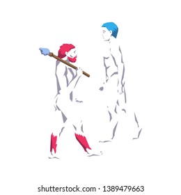 minimalistic Evolution illustration on the white background