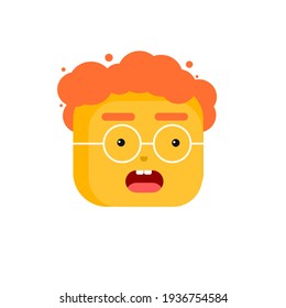 Minimalistic face icon with different facial expressions.