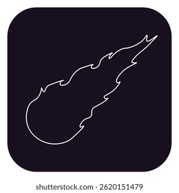 Minimalistic falling asteroid, black and white