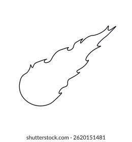 Asteroide que cae minimalista, blanco y negro