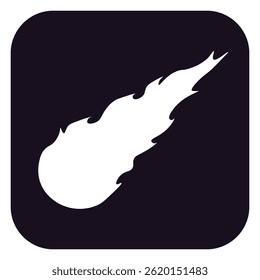 Asteroide que cae minimalista, blanco y negro