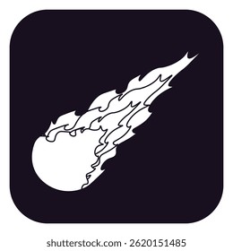Asteroide que cae minimalista, blanco y negro