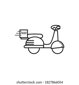 Minimalistic fast delivery motorbike vector icon for app and website. Seamless fast delivery with striped symbol showing speed in white.