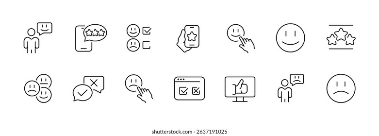 Minimalistic feedback and rating icons for digital interfaces