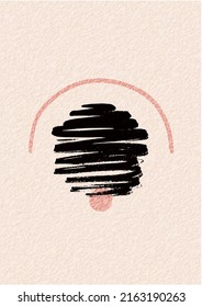 Minimalistic fine art poster. Decorative brush stroke