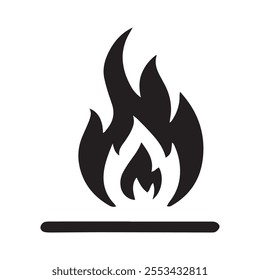 Minimalistic Fire Silhouette Vector Illustration