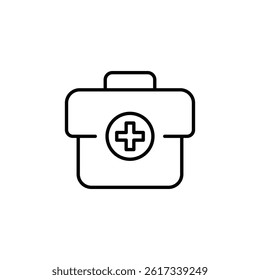 Minimalistic first aid kit vector icon for medical and healthcare services