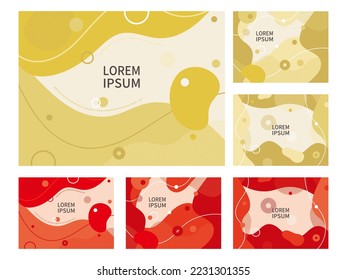 Minimalistic, flat and abstract background illustration set. The color scheme is inspired by gold and red, so it can be used for New Year's and other occasions.