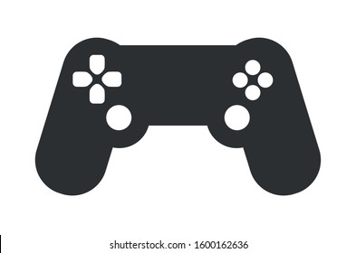 Minimalistic flat dark grey vector graphic of the gamepad