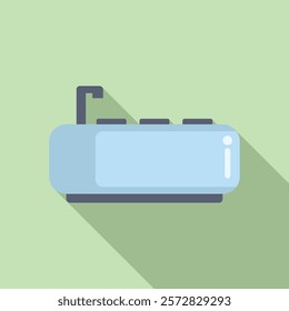 Minimalistic flat design of a digital projector icon with cast shadow, perfect for presentations and tech themes