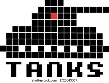 minimalistic flat design of tank and slogan