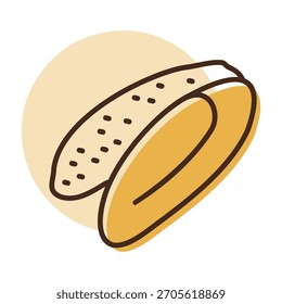 Ícone vetorial de design plano minimalista de um filete de pato cru inteiro, ideal para menus de aves, receitas de culinária ou design de comida gourmet.
