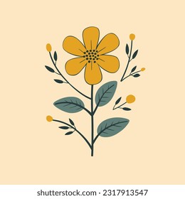 Diseño de flora plana minimalista con color armonioso
