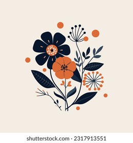 Diseño de flora plana minimalista con color armonioso